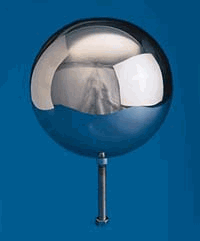 Stainless Steel Ball Flagpole Ornament - 6in Outdoor Flagpoles Ornaments