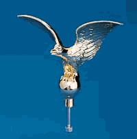 Outdoor Gold Flagpole Eagle - 8.5in Tall Outdoor Flagpoles Ornaments