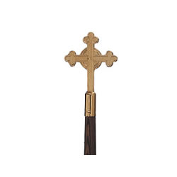 Gold Catholic Cross 9in Indoor Flagpoles Ornaments