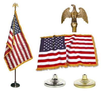 Presidential Flag Set With Fringed Flag US Indoor and Parade Flag Sets